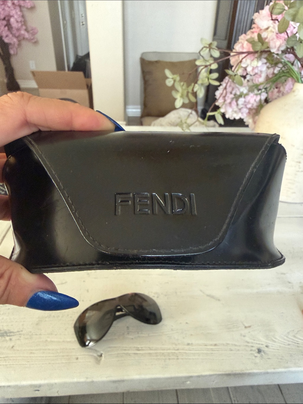 Fendi Black Patent Leather Envelope Wallet